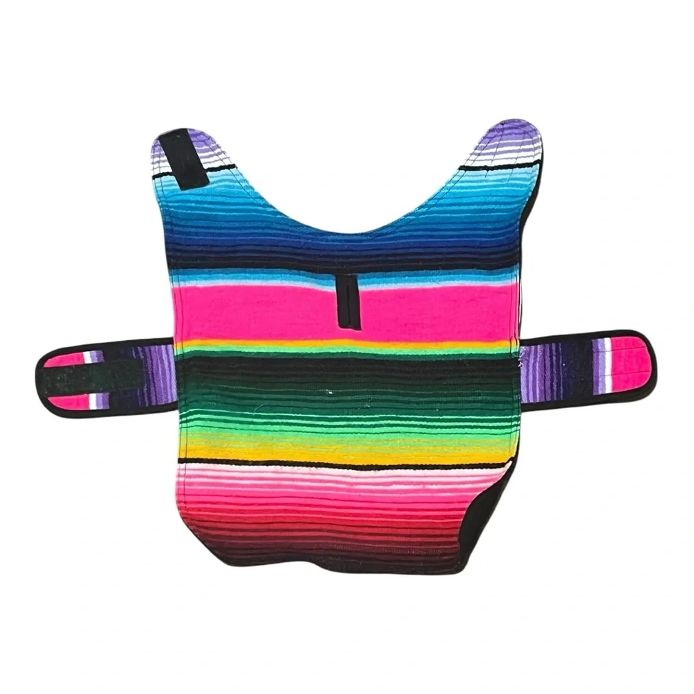Colorful Striped Dog Poncho - Picture 2 of 6